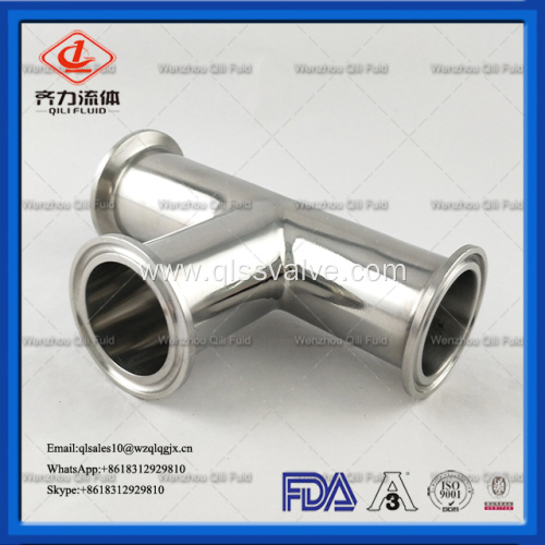 sanitary stainless steel tri-clamp equal tee